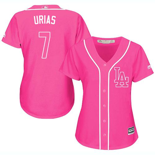 Dodgers No7 Julio Urias Pink Fashion Women's Stitched Jersey