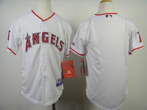 Angels Blank White Cool Base Stitched Youth MLB Jersey ...